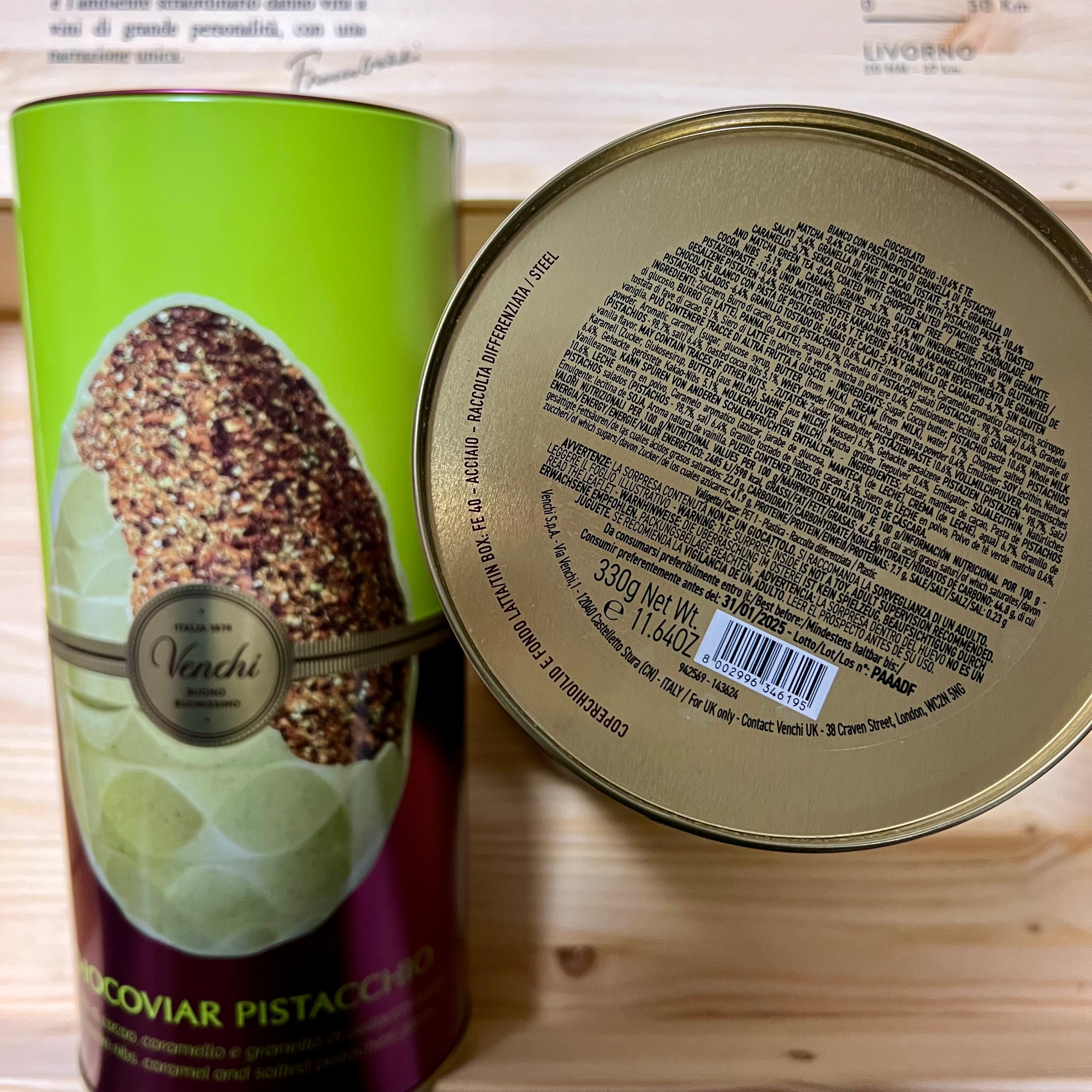 Uovo Chocoviar Pistacchio in Cilindro Metallo 330g Venchi
