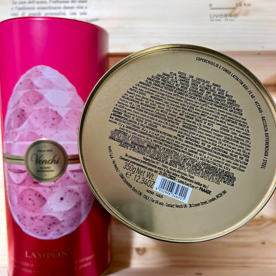 Uovo al Lampone e Nibs in Cilindro Metallo 350g Venchi