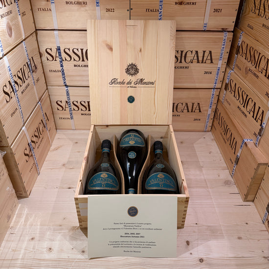 Valentino Brut Zero 2004-2005-2007 Sboccatura Tardiva Rocche dei Manzoni - Cassa Legno 3 Bottiglie