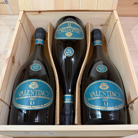 Valentino Brut Zero 2004-2005-2007 Sboccatura Tardiva Rocche dei Manzoni - Cassa Legno 3 Bottiglie