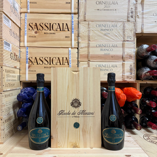 Valentino Brut Zero 2004-2005 Sboccatura Tardiva Rocche dei Manzoni - Cassa Legno 2 Bottiglie