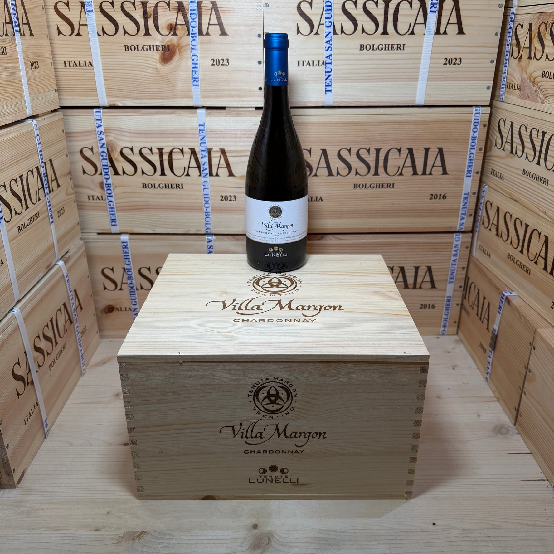 Villa Margon 2021 Chardonnay Tenute Lunelli - Cassa Legno 6 Bottiglie