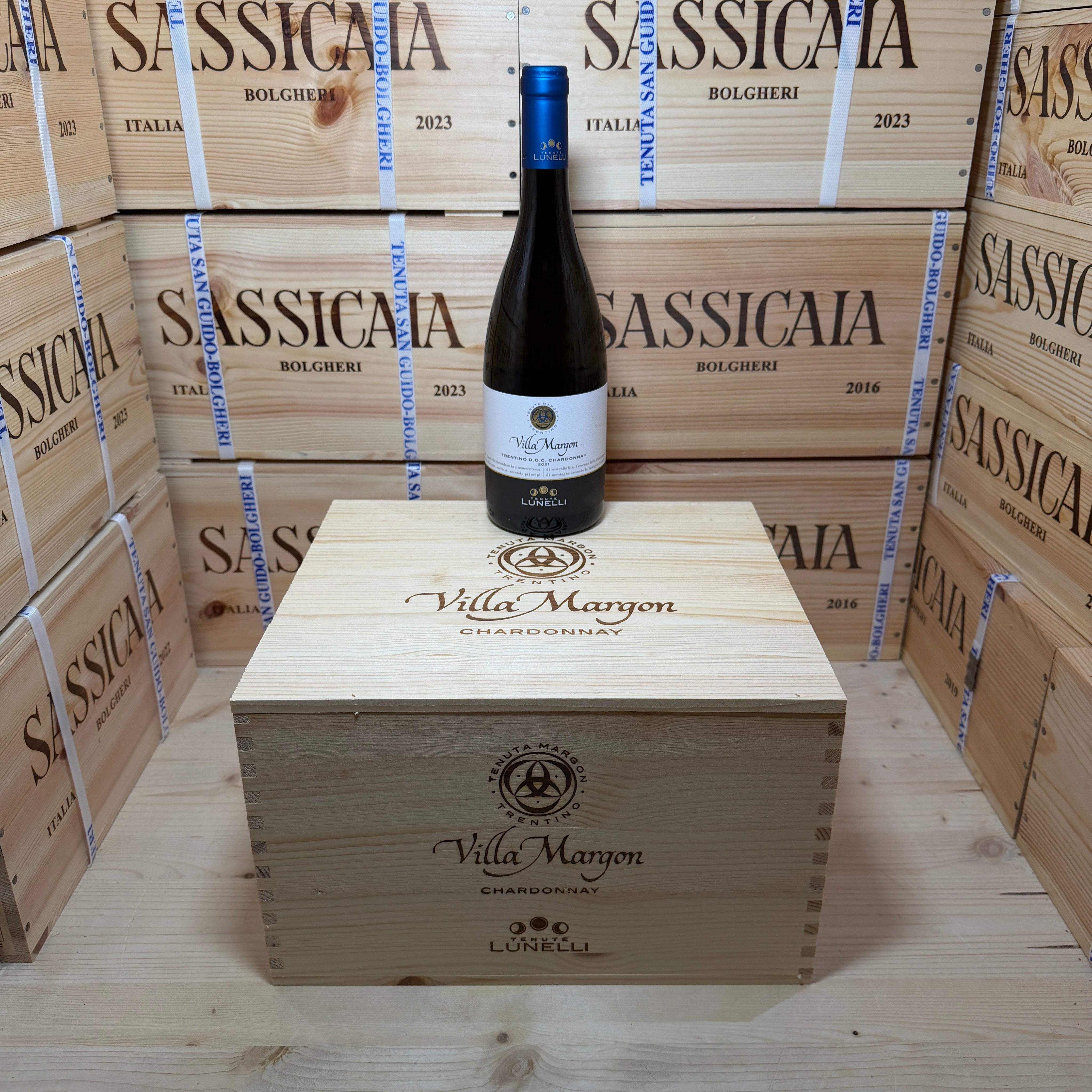 Villa Margon 2021 Chardonnay Tenute Lunelli - Cassa Legno 6 Bottiglie