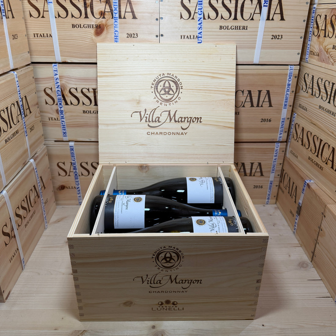 Villa Margon 2021 Chardonnay Tenute Lunelli - Cassa Legno 6 Bottiglie