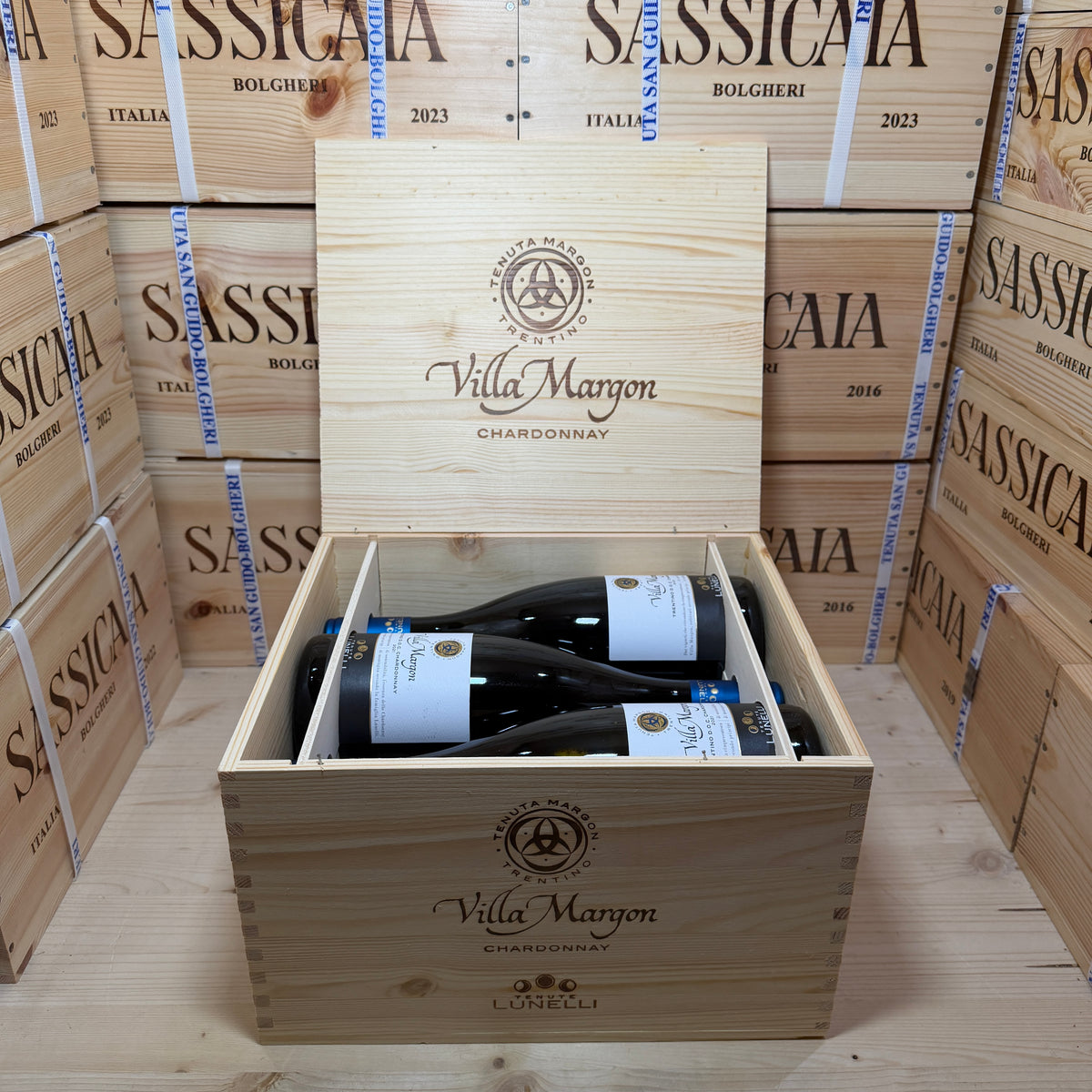 Villa Margon 2021 Chardonnay Tenute Lunelli - Cassa Legno 6 Bottiglie