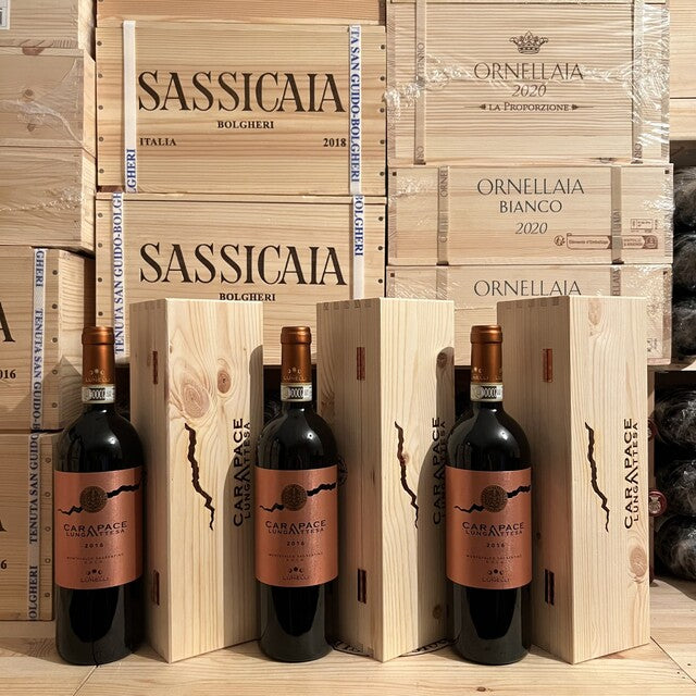 Carapace Lunga Attesa 2016 Montefalco Sagrantino DOCG Tenute Lunelli in Cassa Legno - 3 Bottiglie