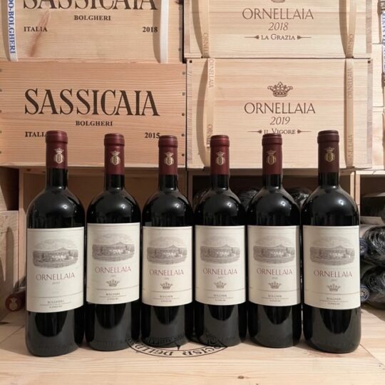 Ornellaia Bolgheri Superiore DOC Verticale 2019 2018 2017 2016 2015 2014 in Cassa Legno